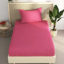 Bianca Hilton Roseberry 100% Cotton 210 TC Single Bedsheet with 1 Pillow Cover image 1