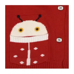 Mothercare Kids Red Self Full Sleeves Sweater image 3