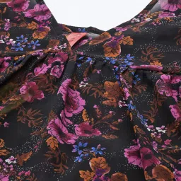 Cottinfab Black Printed Georgette Top image 5