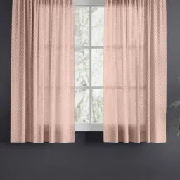 Haus & Kinder Pink Polyester Abstract Warm Wave Rod Pocket 5 ft Window Curtain - Set of 2-picture-36