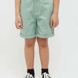 One Friday Kids Green Regular Fit Shorts image 1