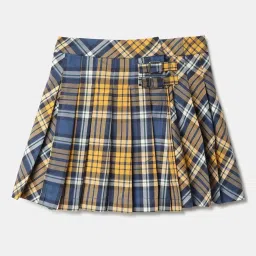 United Colors of Benetton Girls Multicolor Cotton Checks Skirt image 1