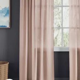 Haus & Kinder Pink Polyester Abstract Desert Blush Rod Pocket 7 ft Door Curtain - Set of 2 image 4