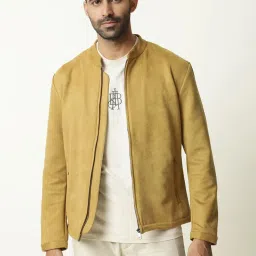 Rare Rabbit Brown Regular Fit Solid Jacket image 1