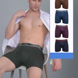 Dollar Lehar Assorted Cotton Regular Fit Trunks - Pack Of 5 image 1