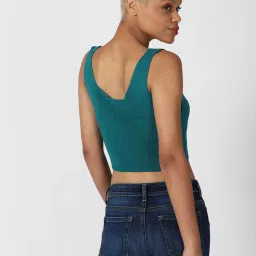 Forever 21 Blue Regular Fit Crop Sweater image 2