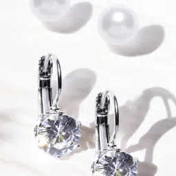 OOMPH White Pearl and Silver Crown Cubic Zirconia Ear Stud and Drop Earrings Pack of 2 image 1