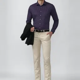 Van Heusen Beige Slim Fit Trousers image 5