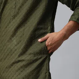 Majestic Man Men Geometric Embroidered Thread Work Kurta image 2