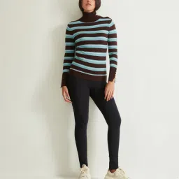Cover Story Brown & Blue Striped Pullover image 4