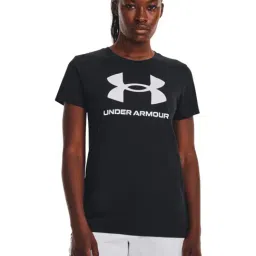 UNDER ARMOUR Black Cotton Logo Print Sports T-Shirt-picture-14
