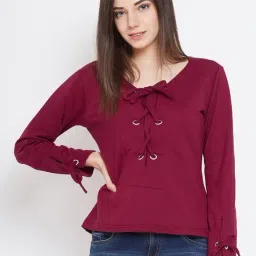 Belle Fille Maroon Full Sleeves Sweatshirt-image-50