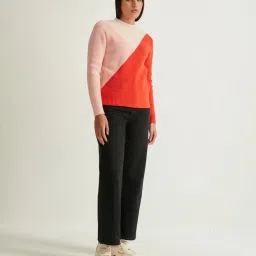 Cover Story Orange & Pink Color-Block Pullover image 3