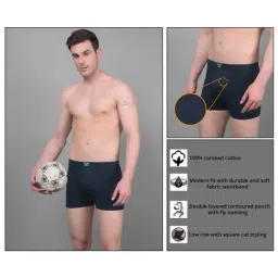 Dollar Lehar Assorted Cotton Regular Fit Trunks - Pack Of 5 image 5