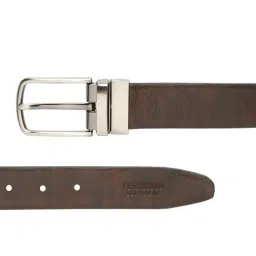 Teakwood Leathers Black & Brown Textured Reversible Leather Formal Belt For Men image 5