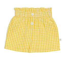 H by Hamleys Infants Girls Yellow Checks Shorts image 1