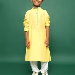 Sanwara Kids Yellow Kurta With Pants Set image 1