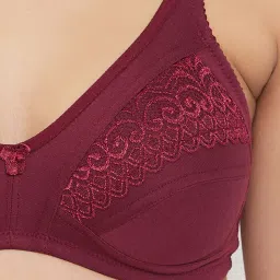 Clovia Maroon Non Wired Non Padded Full Coverage Bra image 5