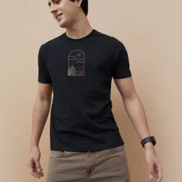 Fame Forever by Lifestyle Black Cotton Regular fit Print T-Shirt image 1