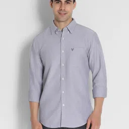American Eagle Men Grey Slim Fit Solid Oxford Button-Up Shirt image 1