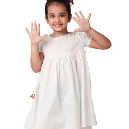Fabindia Kids White Printed Kurta image 1