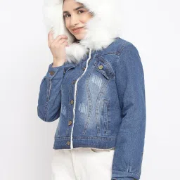 Latin Quarters Blue Regular Fit Denim Jacket image 3