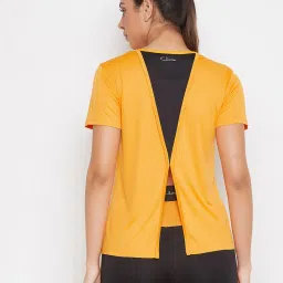 Clovia Yellow Slim Fit T-Shirt image 2