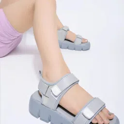 Shoetopia Kids Grey Floater Sandals image 1