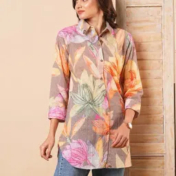 Fashor Multicolored Cotton Printed A Line Short Kurti image 3