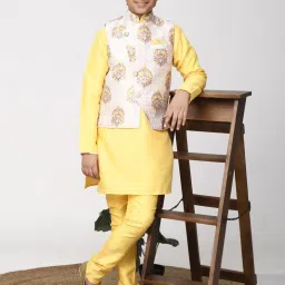 Lilpicks Kids Yellow Printed Full Sleeves Kurta Set image 1