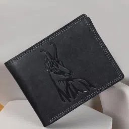 SASSORA Black ARLO Textured Small Leather Bi-Fold Wallet image 1