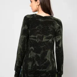 Crozo By Cantabil Dark Green Wool Printed Pullover image 2