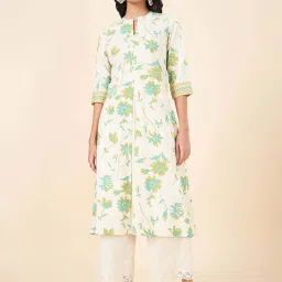 Rangmanch by Pantaloons Blue Cotton Printed A Line Kurta image 1