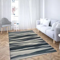 Presto Grey & Beige Polyester Washable Carpet image 1