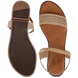 Rocia by Regal Women's Beige Sling Back Sandals image 3