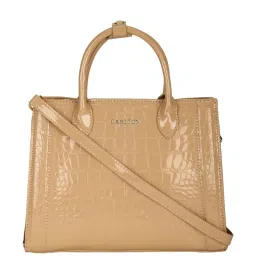 Carlton London CLLP-800 Beige Textured Medium Handbag image 1