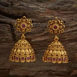 Kushal's Fashion Jewellery Ruby Gold Polished Antique Earring for Women-image-32
