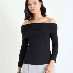 Styli Black Regular Fit Top-image-34