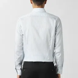 Van Heusen Blue Cotton Slim Fit Striped Shirt image 2