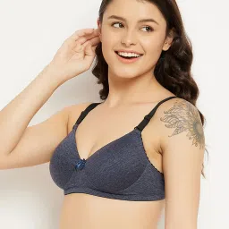 Clovia Blue Non Wired Padded Push Up Bra image 3