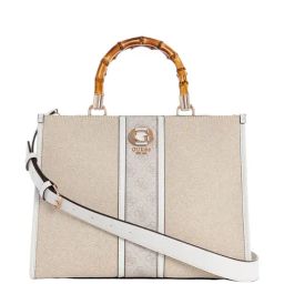 GUESS Beige Textured Satchel-picture-36