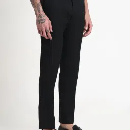SHOWOFFFF Black Slim Fit Formal Trousers image 3