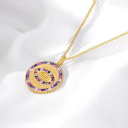 crash.club By CKC 925 Sterling Silver Golden Pendant with Chain for Men image 1