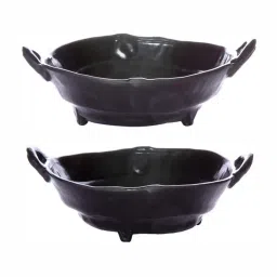 Goodhomes Black Melamine Serving Bowl - Set of 2 image 4