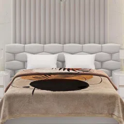 Monte Carlo Beige Polyester 600 GSM Winter Blanket image 1