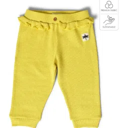 MiArcus Kids Yellow Cotton Regular Fit Joggers image 3