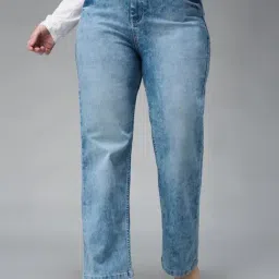 Miss Chase A+ Blue Denim Solid High Rise Jeans-picture-36
