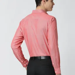 Peter England Pink  Regular Fit Self Pattern Shirt image 2