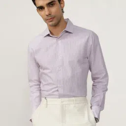Andamen Purple Cotton Slim Fit Striped Shirt-picture-48