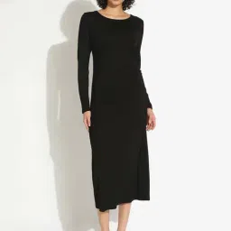 Showoffff Black Cotton Regular Fit Dress-image-46